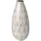 19" White Mother of Pearl Handmade Mosaic Inspired Vase with Pastel Blue & Pink Accents